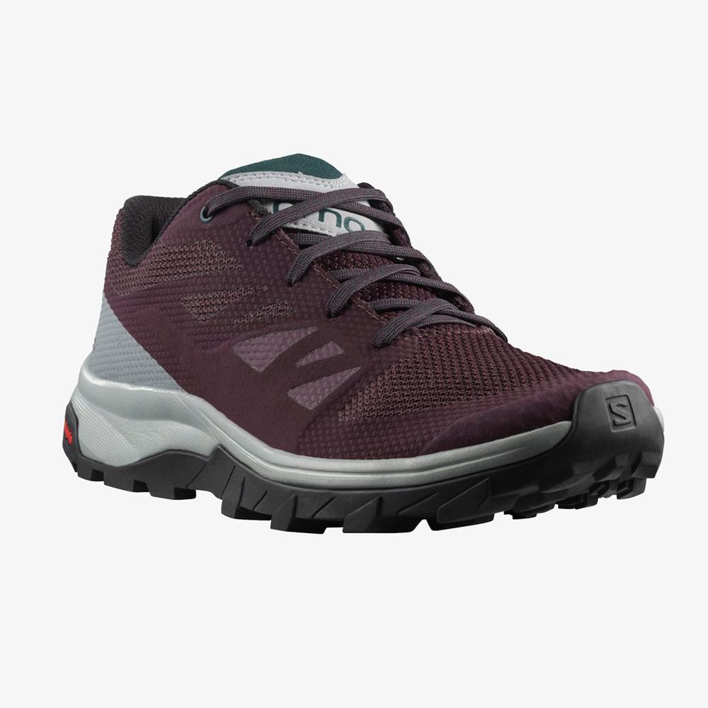 Salomon Israel OUTLINE - Womens Trail Running Shoes - Burgundy (LDRG-13269)